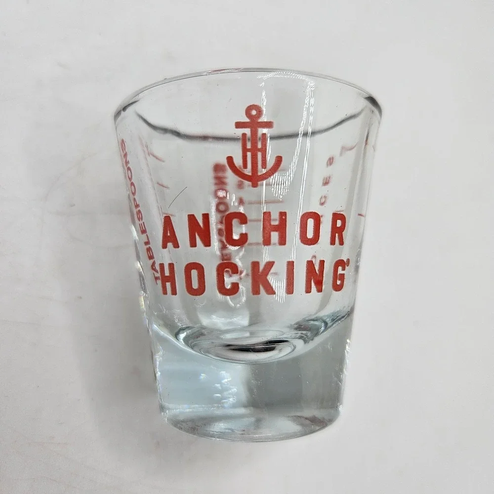 Vintage Anchor Hocking Glass Measuring Shot Glass Jigger 2 oz Barware